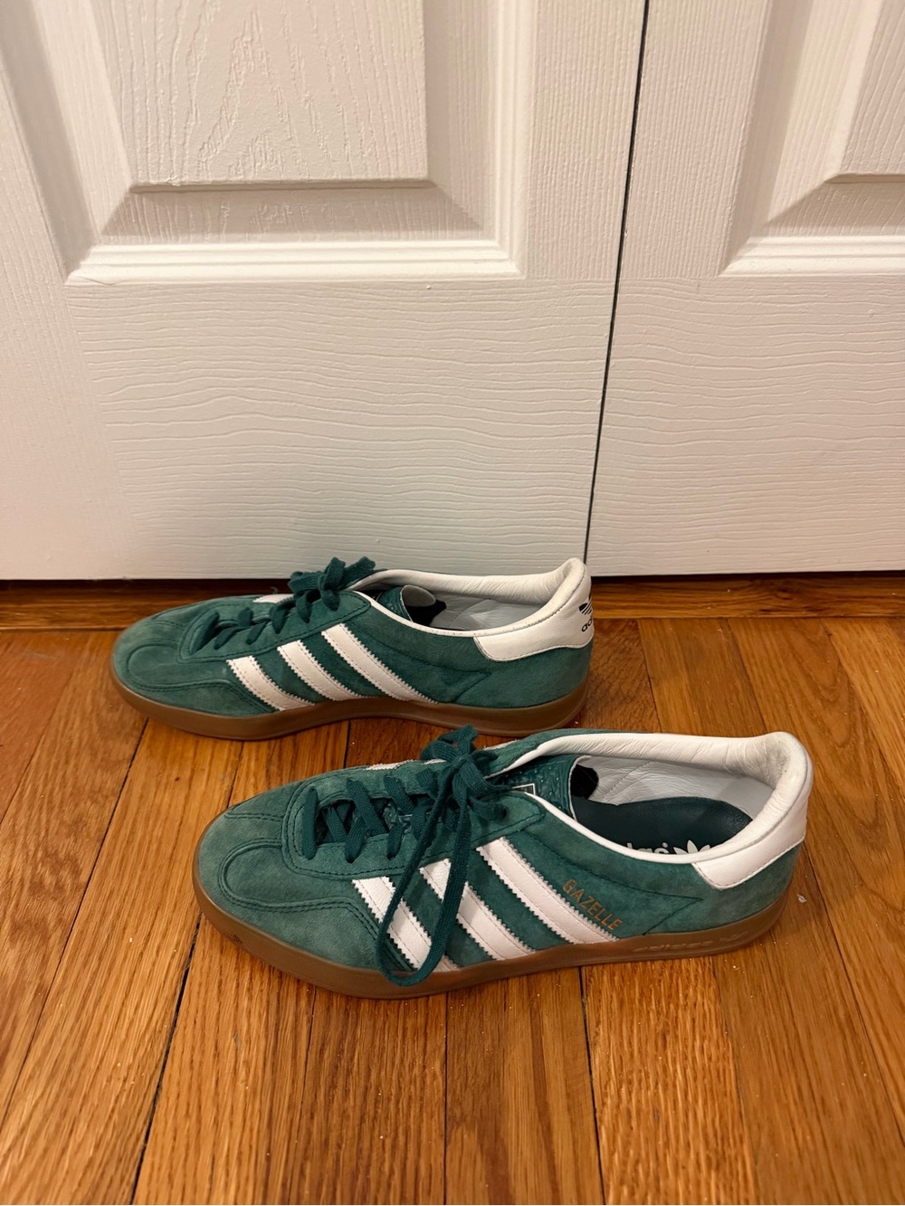 adidas Gazelle Suede Sneaker in Green with White Stripes - Picture 4 of 9